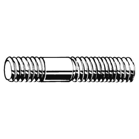Double-End Threaded Stud, M16-2mm Thread to M16-2mm Thread, 55 mm, Steel, Plain, 50 PK MPN:M21520.160.0035
