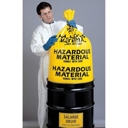 Hazardous Waste Bags, 30 gal., Yellow, PK24 MPN:17-912