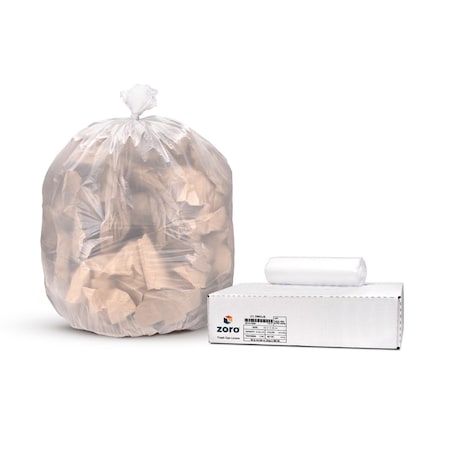 Trash Bags: 33 gal Capacity, 33 in x 40 in, 12 micron Thick, Clear, 250 PK MPN:396GJ6
