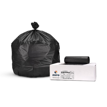 Trash Bags: 56 gal Capacity, 43 in x 48 in, 22 micron Thick, Black, 150 PK MPN:396GK3