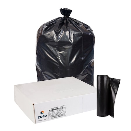 Recycled Trash Bags: 60 gal Capacity, 38 in x 58 in, 2 mil Thick, Black, 50 PK MPN:396GK9