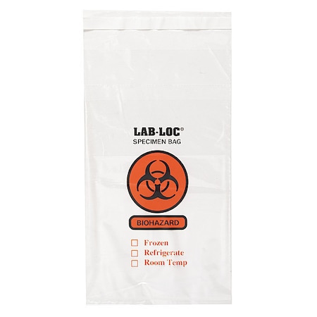 Specimen Transfer Bag, 10 In. L, PK1000 MPN:3CUF2