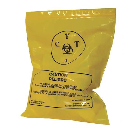 Chemo Waste Bags, 0.5 gal., Yellow, PK100 MPN:3UAD5