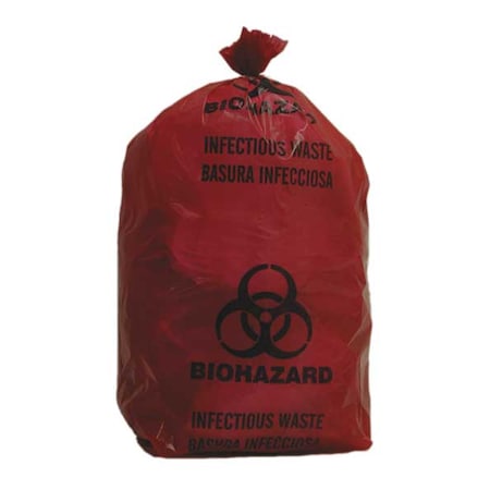 Biohazard Bag, Red, 3 gal., PK200 MPN:3UAF3