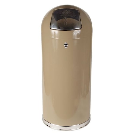 15 gal Round Indoor Metal Can, Beige, Steel MPN:4PGF9