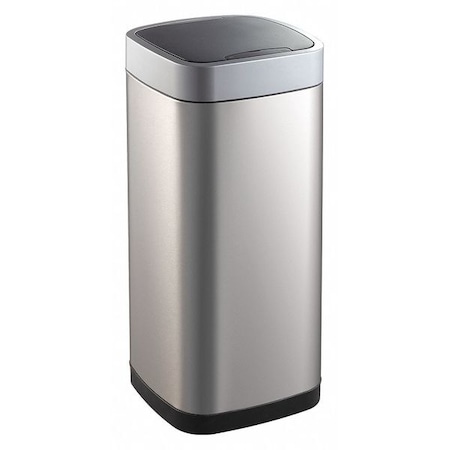 EcoSmart Sensor Bin 21 gal Square Trash Can, Square, Sensor, Stainless Steel, 133/4 in MPN:54TT81