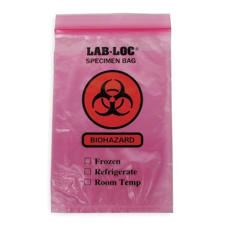 Specimen Transfer Bag, 9 In. L, PK1000, Color: Red MPN:LAB20609RE