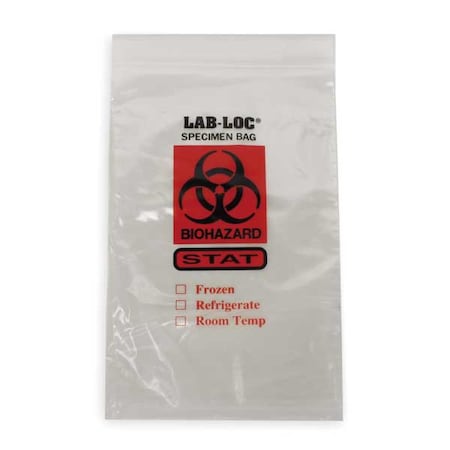 Specimen Transfer Bag, 6 In. W, PK1000 MPN:LAB20609STAT