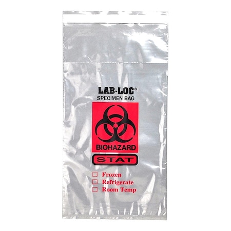 Biohazard Bag, 10 in L, 6 in W, CLR, PK1000 MPN:LABAC20610STAT