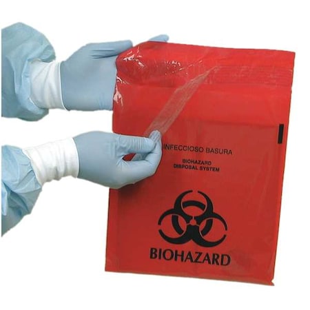 Biohazard Bags, 1 gal., Red, PK100 MPN:MRWB142324