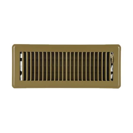 Lay-In Floor Register, 12 in W x 4 in H Opening, Louvered, Brown, Steel, One-Way Airflow MPN:4JRR5