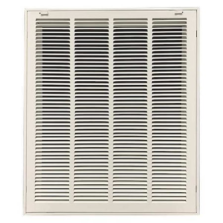 Ceiling/Wall Filtered Return Air Grille, 20 in W x 25 in H Opening, White, Steel, 1 Way, Surface Mount MPN:4JRT8