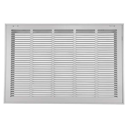 Ceiling/Wall Filtered Return Air Grille, 25 in W x 20 in H Opening, White, Steel, 1 Way, Surface Mount MPN:4JRU1
