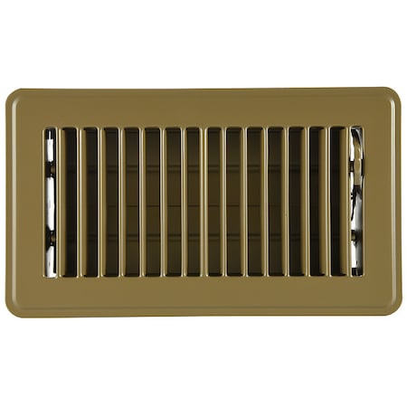 Lay-In Floor Register, 8 in W x 4 in H, Louvered, Brown, Steel, One-Way Airflow MPN:4MJE2
