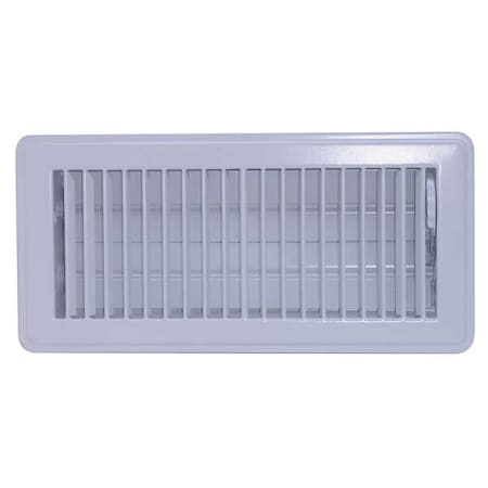 Lay-In Floor Register, 10 in W x 4 in H Opening, White, Steel, One-Way Airflow MPN:4MJE3