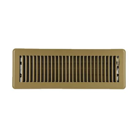 Lay-In Floor Register, 14 in W x 4 in H Opening, Brown, Steel, One-Way Airflow MPN:4MJE5