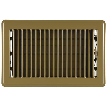 Lay-In Floor Register, 10 in W x 6 in H Opening, Brown, Steel, One-Way Airflow MPN:4MJE6
