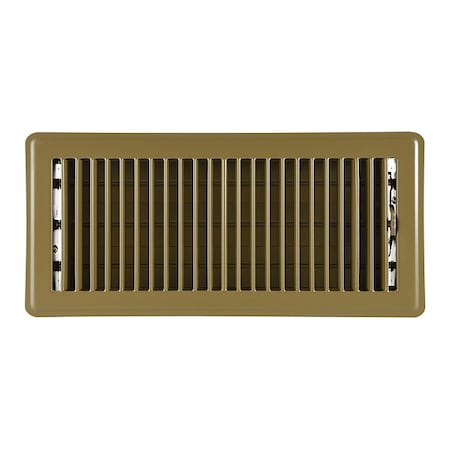 Lay-In Floor Register, 14 in W x 6 in H, Louvered, Brown, Steel, One-Way Airflow MPN:4MJE8