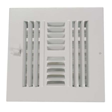 Sidewall/Ceiling Register 7.75 X 7.75, White, Steel, Outside Diameter 7.75 in, Fits Opening 6 in MPN:4MJH1