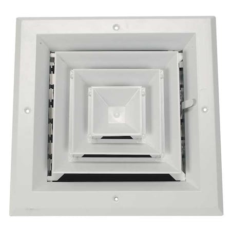 10 in Square 4-Way Multilouver Diffuser, White MPN:4MJJ7