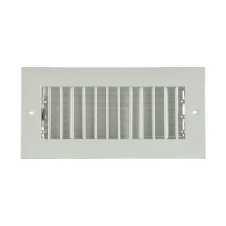 Sidewall/Ceiling Register, 10 in W x 4 in Opening, White, Steel, One-Way Airflow, Surface Mount MPN:4MJJ9
