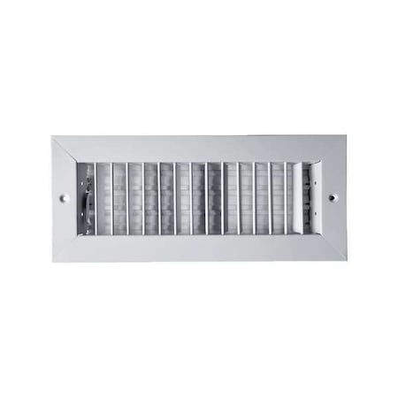 Sidewall/Ceiling Register, 12 in W x 4 in H Opening, White, Steel, Three-Way, Surface Mount MPN:4MJK2