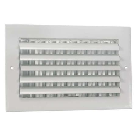 Sidewall/Ceiling Register, 8 in W x 4 in H Opening, White, Aluminum, One-Way, Surface Mount MPN:4MJK5