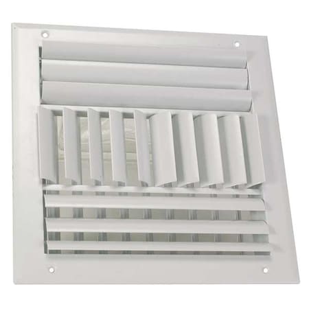 Sidewall/Ceiling Register, 12 in W x 12 in H Opening, White, Aluminum, Four-Way, Surface Mount MPN:4MJL1