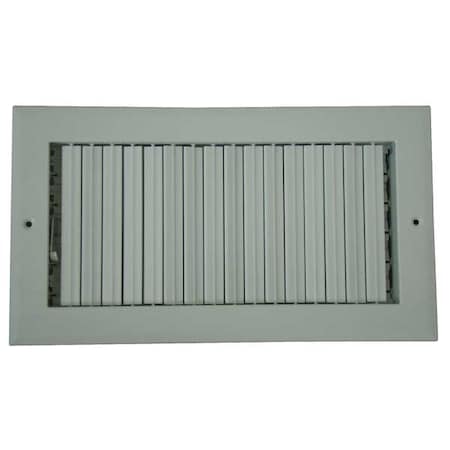 Sidewall/Ceiling Register, 14 in W x 6 in H Opening, White, Aluminum, Adjustable Airflow, Surface MPN:4MJL9