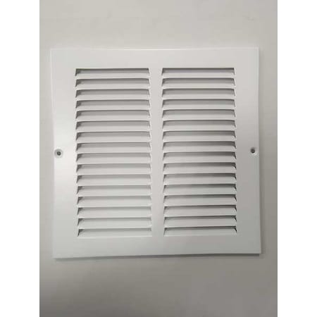 Ceiling/Wall Return Air Grille, 8 in W x 8 in H Opening, 1/2 in Bar Spacing, White, Steel, One-Way MPN:4MJN3