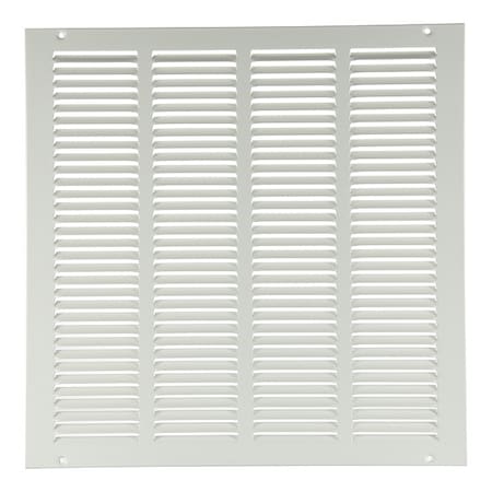 Ceiling/Wall Return Air Grille, 24 in W x 24 in H Opening, White, Steel, One-Way, Surface Mount MPN:4MJP2