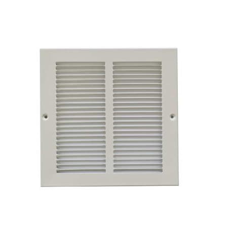 Ceiling/Wall Return Air Grille, 8 in W x 8 in H Opening, 3/8 in Bar Spacing, White, Steel, One-Way MPN:4MJP4