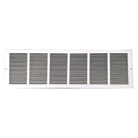 Ceiling/Wall Return Air Grille, 30 in W x 8 in H Opening, 690cfm, White, Steel, 1 Way, Surface Mount MPN:4MJR9