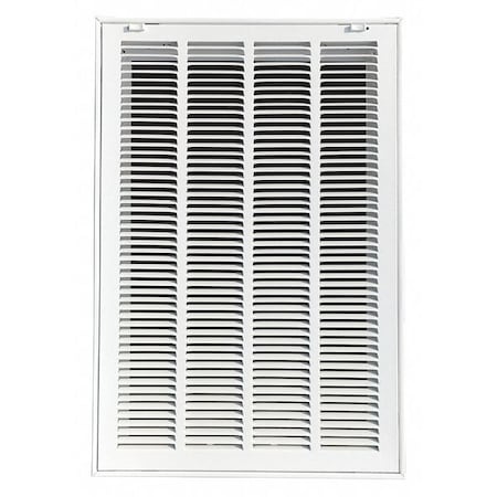 Ceiling/Wall Filtered Return Air Grille, 16 in W x 25 in H Opening, White, Steel, 1 Way, Surface Mount MPN:4MJT5
