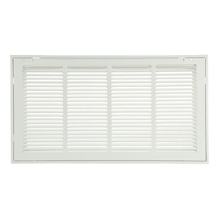 Ceiling/Wall Filtered Return Air Grille, 24 in W x14 in H Opening, White, Steel, 1 Way, Surface Mount MPN:4MJT7