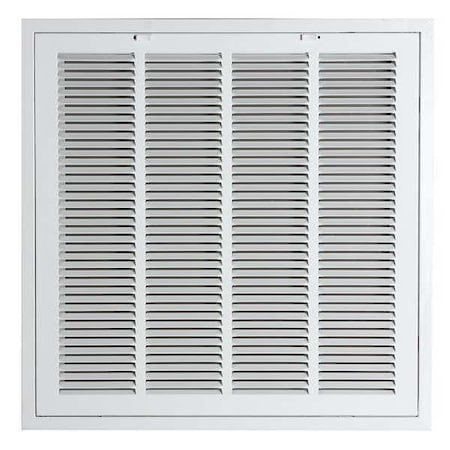 Ceiling/Wall Filtered Return Air Grille, 24 in W x 24 in H Opening, White, Steel, 1 Way, Surface Mount MPN:4MJT8