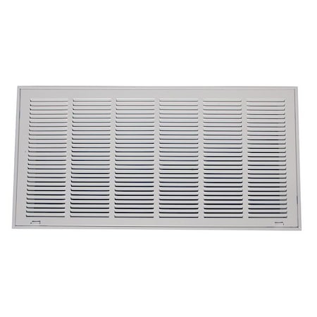 Ceiling/Wall Filtered Return Air Grille, 30 in W x 20 in H Opening, 1, 620cfm, White, Steel, One-Way MPN:4MJU1