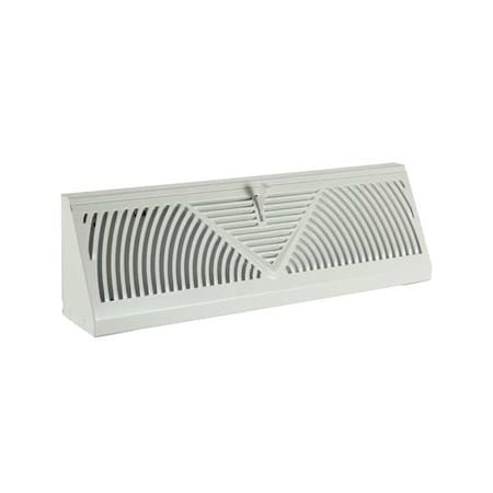 Baseboard Register, 12 in W x 2 in H Opening, White, Steel, One-Way, Surface Mount MPN:4MJV8