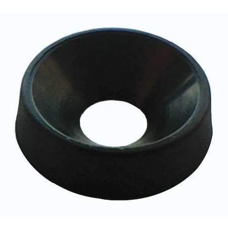 Countersunk Washer, Fits Bolt Size #8, Nylon Black Finish, 20 PK MPN:11SFW0008B