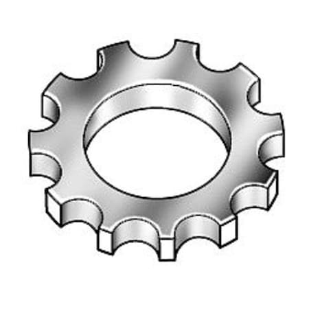 External Tooth Lock Washer, For Screw Size #8 Steel, Zinc Plated Finish, 100 PK MPN:6DZC5