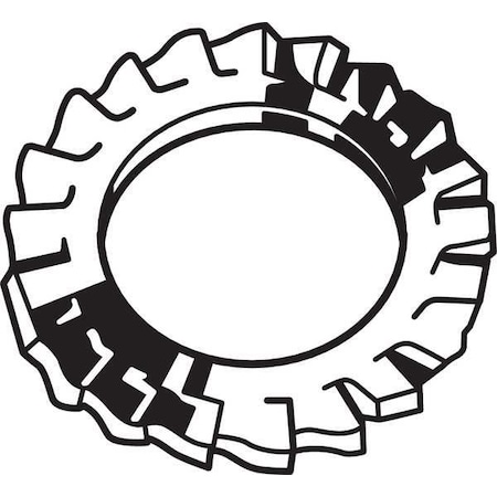 External Tooth Lock Washer, For Screw Size M4 Steel, Zinc Plated Finish, 100 PK MPN:M37420.040.0001