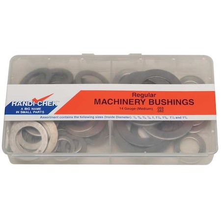 Regular 14 Gauge Machinery Bushing Assortment, Steel, Black Oxide Finish, 91 PCS MPN:WWG-DISP-N14-091