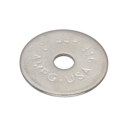 Fender Washer, For Screw Size #6, Stainless Steel Plain Finish, 25 PK MPN:Z0448-316