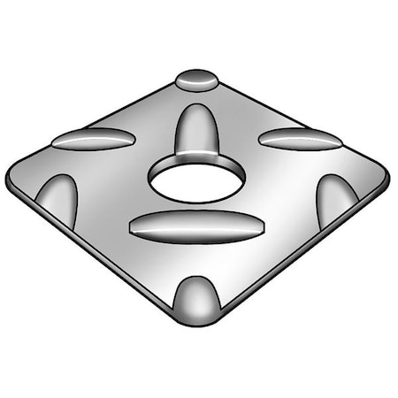 Square Washer, Fits Bolt Size 1/4 in, Low Carbon Steel Galvanized Finish, 2 PK MPN:Z8950D