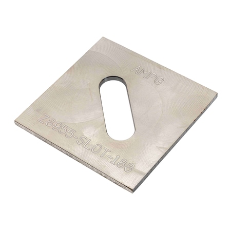 Sqr Wshr, NGrd, SS, 1/2 in, 3x0.187in, 1PK MPN:Z8955-SLOT-188