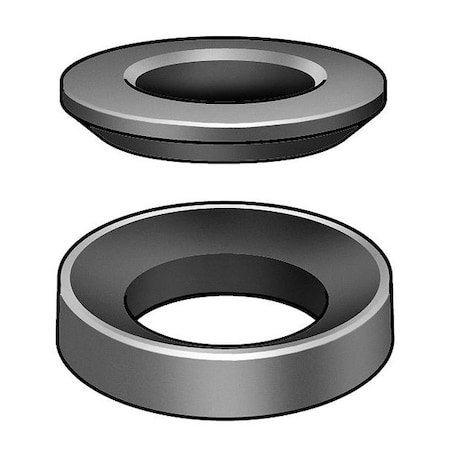 Spherical Washer, Fits Bolt Size 3/8 in Steel, Black Oxide Finish, 1 PR MPN:Z9454SET