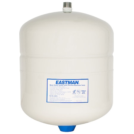 Thermal Expansion Tank For Water Heater, 4.5 gal, 3/4 in Male Pipe Thread, 150 psi Max, 210F Max MPN:60023