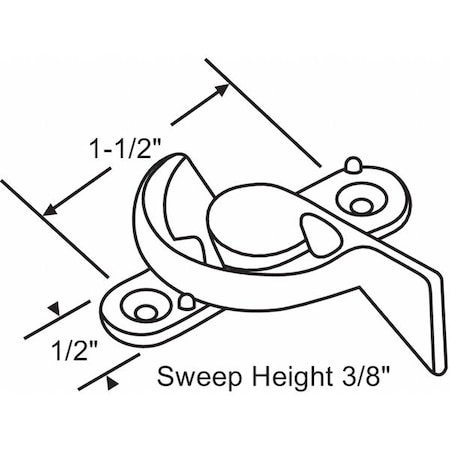 Window Lock, Gray, 2 1/2 in L, 1/2 in W MPN:50-607