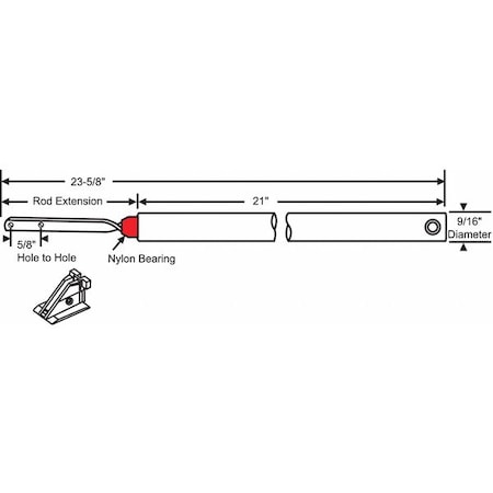 Tube Balance, Red, Steel, 9/16 in H MPN:72-P21RR-1