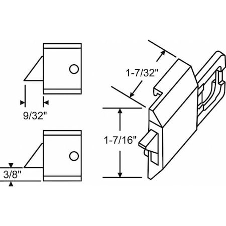 Window Latch, Black, 7/16 in L, 1 7/16 in W MPN:83-600BA-1